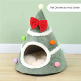 Washable pet lounger cushions, Christmas Tree Cat Housecat mat beds, cozy warm cat kennels, house tents, small pet dogs, winter
