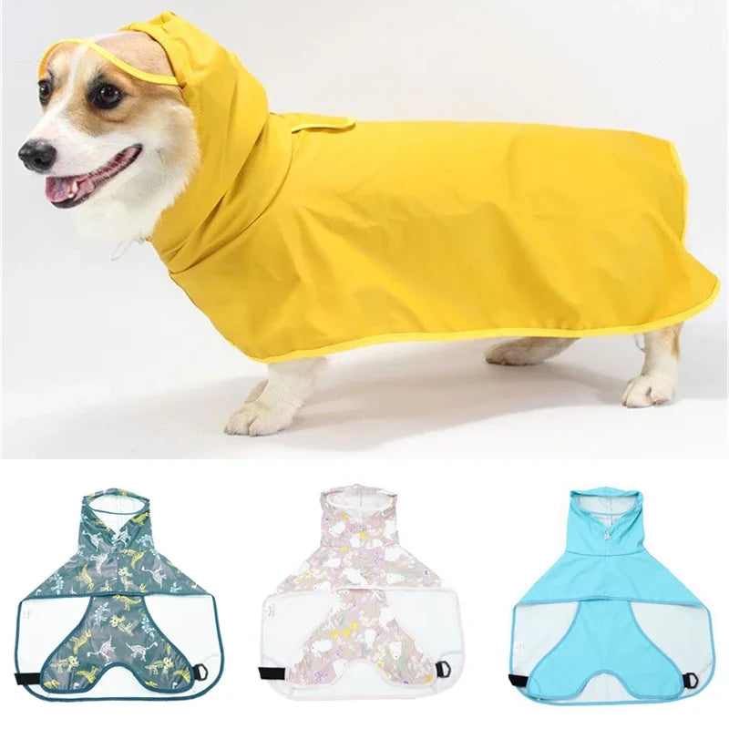 Fullnai Rainy Season Puppy Dog Raincoat Waterproof Pet Clothes for Dogs mascotas Apparel Impermeable Corgi  Shiba Inu Rain Coats