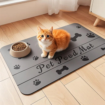 Heavy Duty Pet Feeding Mat 40x60/50x80cm Large Absorbent Non Slip Backing For Messy Eaters Easy Wipe Clean Cat Dog Waterproof