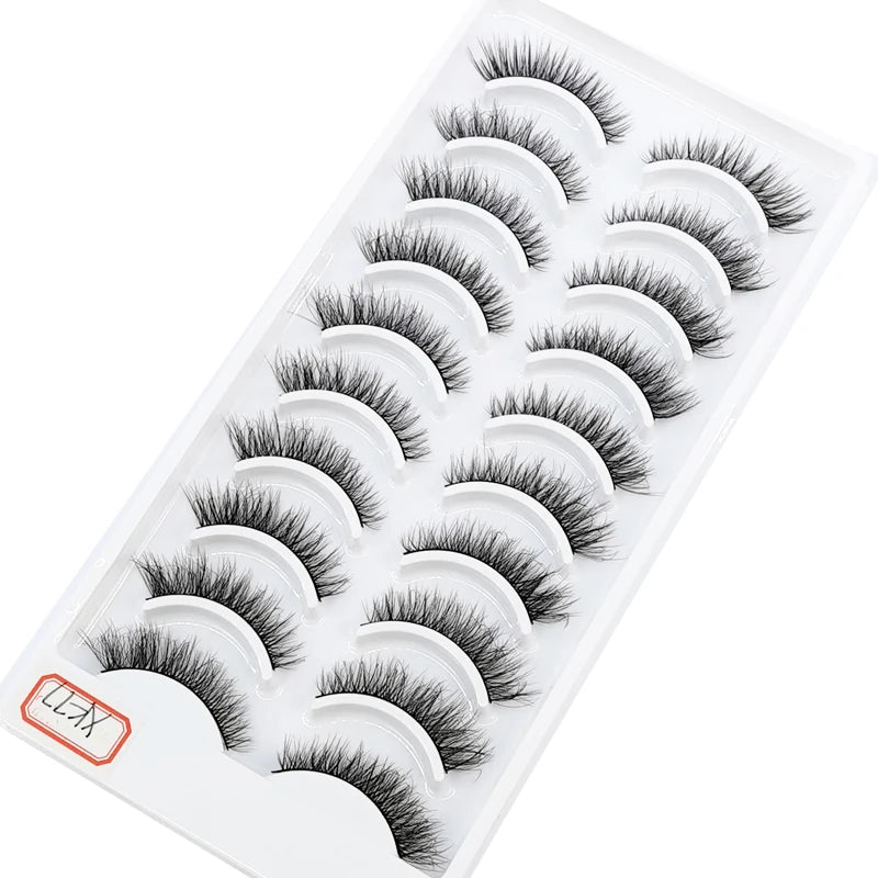 NEW 10 Pairs Natural Long False Eyelashes Fake Lashes Makeup 3d Mink Lashes Extension Short Eyelash Mink Eyelashes for Beauty