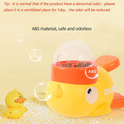 Yellow Duck-Shaped Interactive Cat Treat Dispenser Durable Plastic Training Dog Toy Puzzle Slow Feeder Dog Self-pleasure Toy