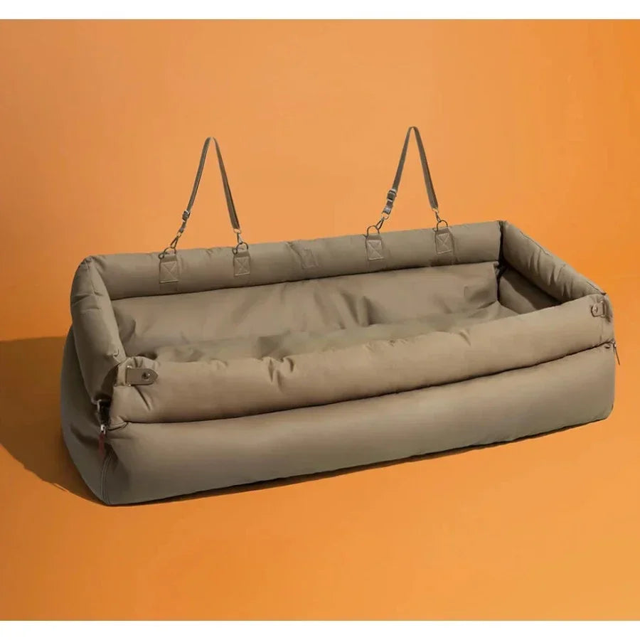 Pet Outing Lathe Luxury Faux Leather Dog Car Seat/Cat Car Bed/Booster Bed Pet Booster Car Seat Dog Cat Travel Seat