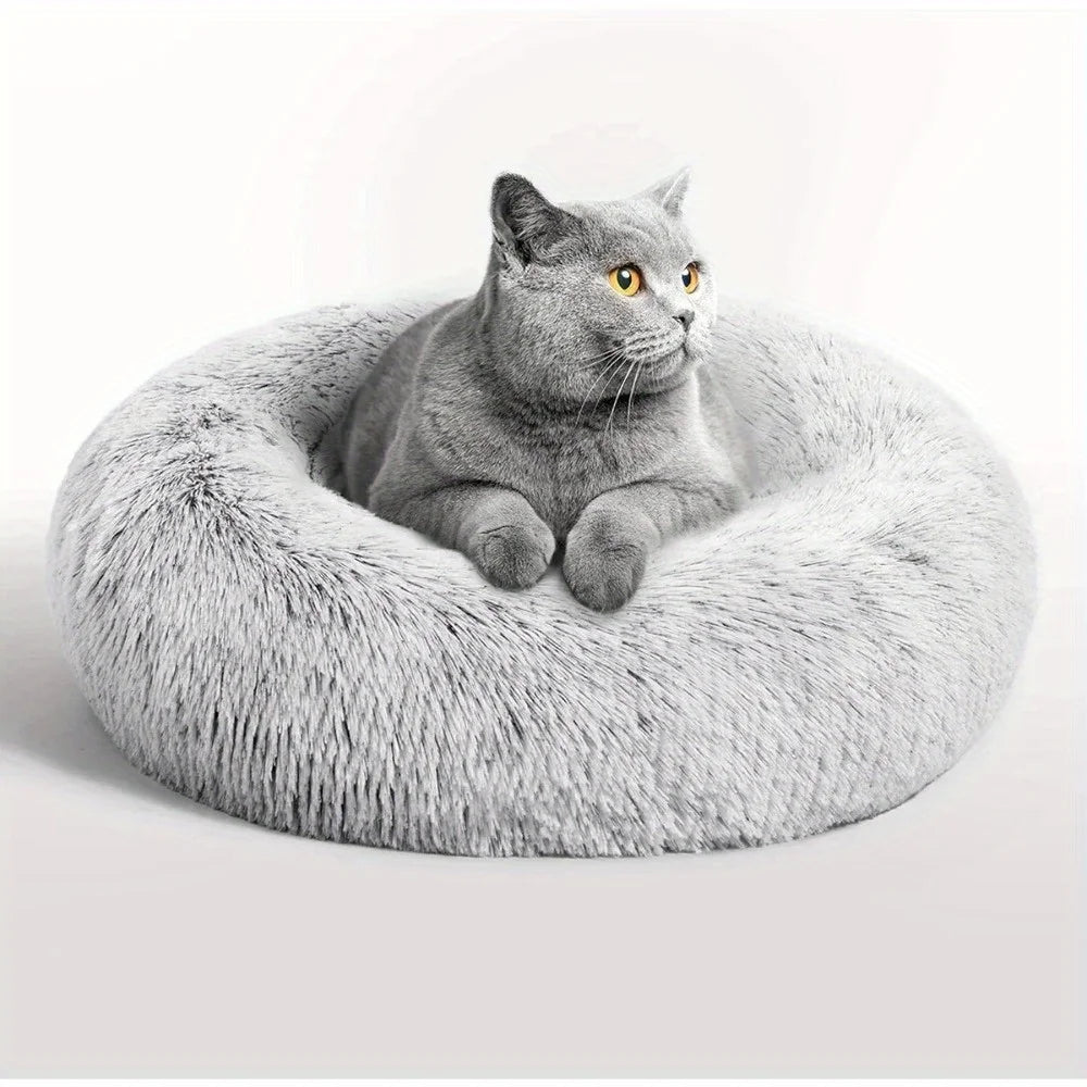 60cm Plush Pet Nest Winter Cat Nest Dog Nest Warm Detachable and Washable Round Cat Nest Pet Bed Seasonal Universal Decoration