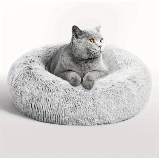 60cm Plush Pet Nest Winter Cat Nest Dog Nest Warm Detachable and Washable Round Cat Nest Pet Bed Seasonal Universal Decoration