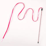 Interactive Cats Toys Long Satin Ribbon Cat Teaser Rod Toy Kitten Playing Teaser Wand Toy Cat Stick Toy