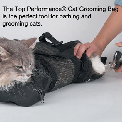 Mesh Cat Grooming Bathing Bag Adjustable Cats Washing Bags Oxford Cloth Pet Nail Trimming Clean Anti Scratch Bite Restraint