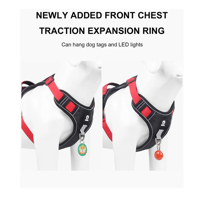 Dog Harness Reflective Midium Large Dogs Tactical Vest Big 1680D Waterproof Oxford Cloth Dog Harnesses Pet Accessoires Supplies