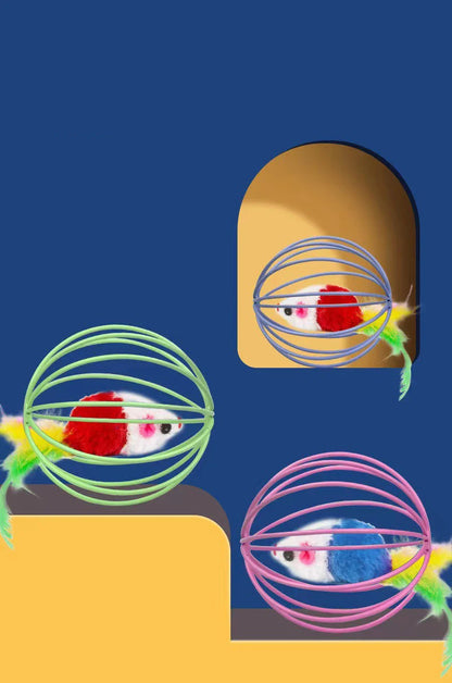 Toys False Mouse in Rat Cage Ball For Pet Cat Kitten Cat Toys