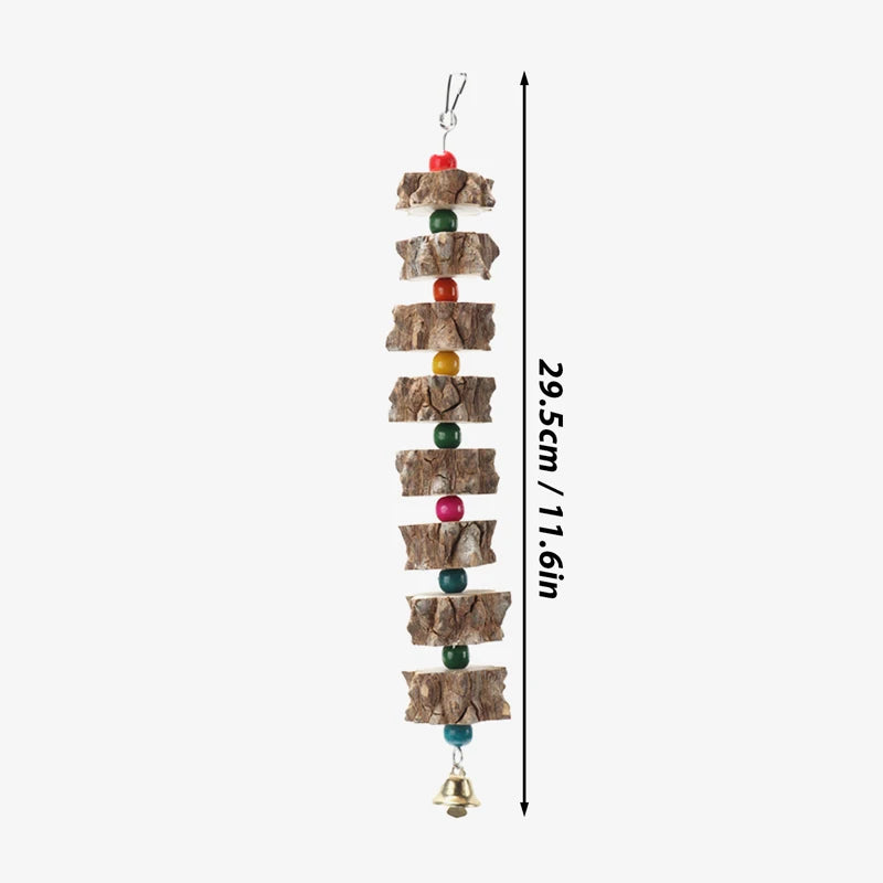 Natural Wooden Parrot Bird Toy Wood Parrot Chew Toy Chewing Cardboard Destroy Birds Toy Bird Cage Decoration Bird Supplies D9252