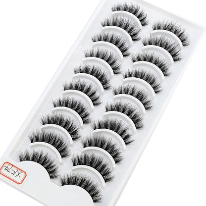 NEW 10 Pairs Natural Long False Eyelashes Fake Lashes Makeup 3d Mink Lashes Extension Short Eyelash Mink Eyelashes for Beauty