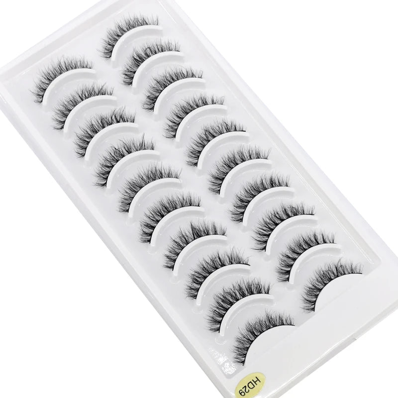 NEW 10 Pairs Natural Long False Eyelashes Fake Lashes Makeup 3d Mink Lashes Extension Short Eyelash Mink Eyelashes for Beauty