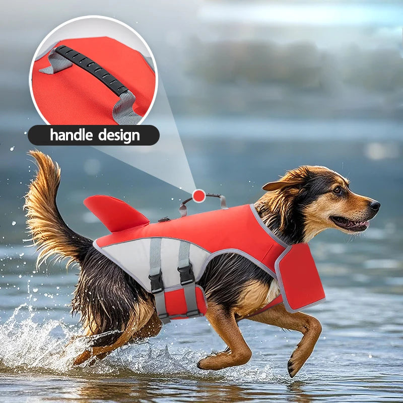 New Pet Swimming Life Jacket Shark Fin Shape Safety Vest for Dog in Summer Adjustable in Pool or Surfing Drifting Dog Life Vest