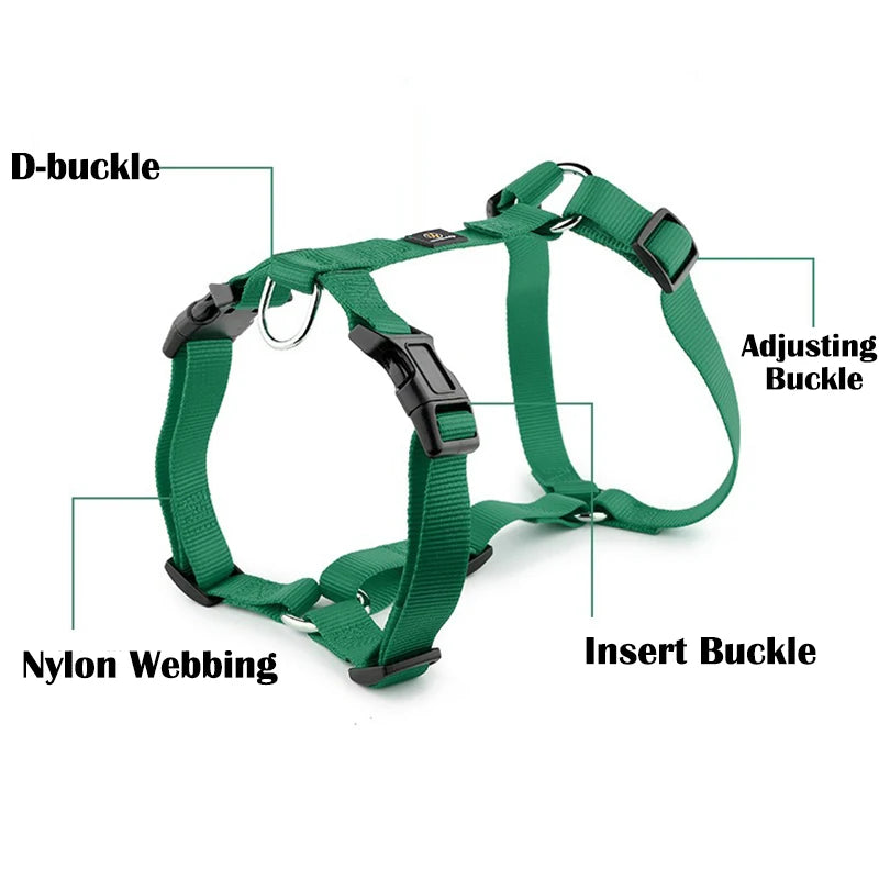 Husky H-Shaped Pet Dog Harness Explosion-Proof Soft Chest Strap Medium Large Dog Traction Durable Nylon Pet Leash Accessories