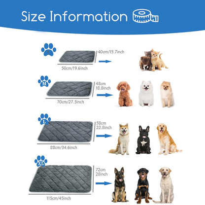 Self Warming Pet Pad, Extra Warm Thermal Dog Crate Pad Washable Anti-Slip Kennel Mat Pet Supplies for Medium Small Dogs and Cats