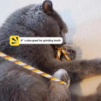 Interactive Cats Toys Long Satin Ribbon Cat Teaser Rod Toy Kitten Playing Teaser Wand Toy Cat Stick Toy