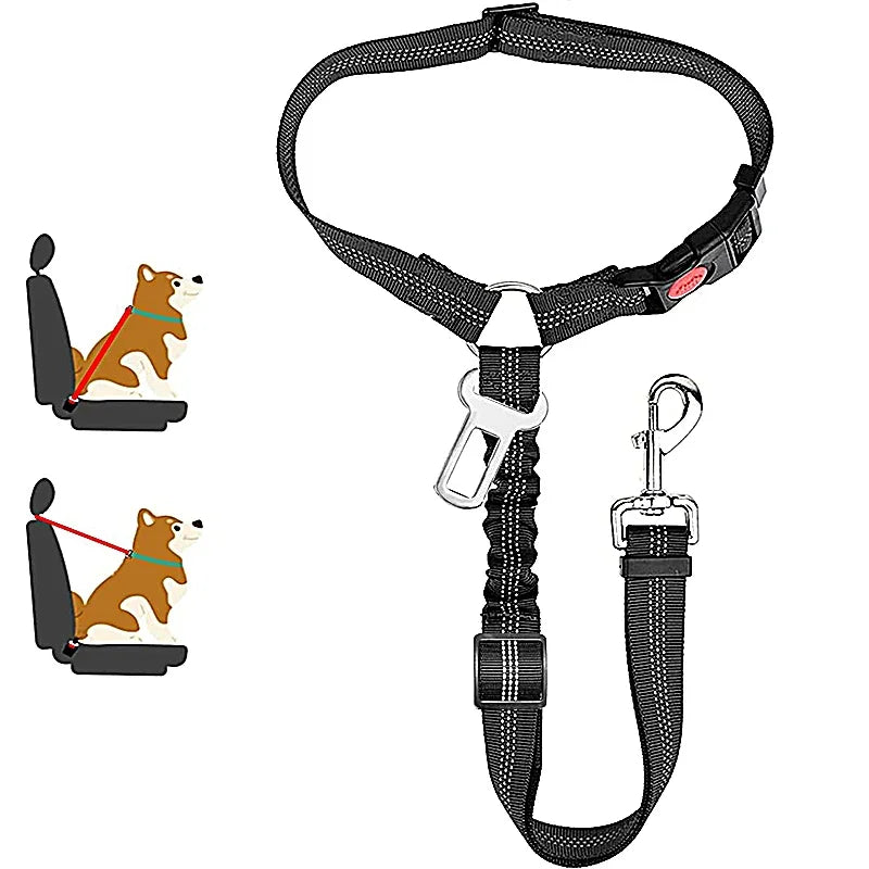 New Solid Two-in-one Pet Car Seat Belt Dog Harness Leash BackSeat Safety Belt Adjustable for Kitten Dogs Collar Pet Accessories