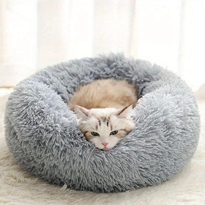 60cm Plush Pet Nest Winter Cat Nest Dog Nest Warm Detachable and Washable Round Cat Nest Pet Bed Seasonal Universal Decoration