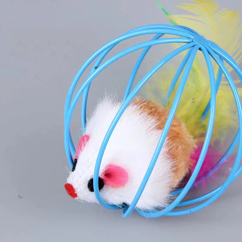Toys False Mouse in Rat Cage Ball For Pet Cat Kitten Cat Toys