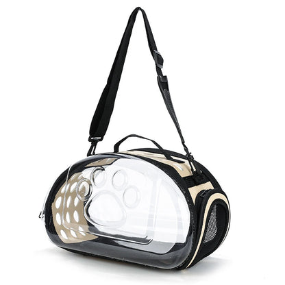 Transparent Foldable Outdoor Pet Travel Carrier Bag Handbag Puppy & Kitten Capsule Transparent Portable Shoulder Strap Bag