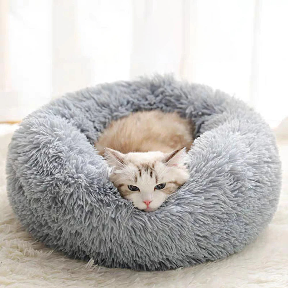 Winter Thicken Pet Nest Plush Warm Pet Nest for Samll Dogs Cats Round Cat Nest Dog Bed Kitten Puppy House Pet Supplies 40CM