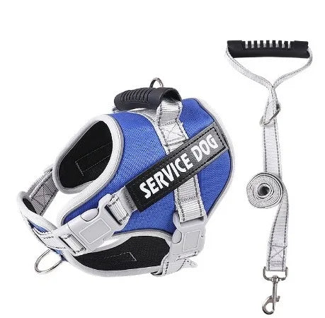 Dog Vest Harness and Patches Set with leash，Reflective Dog Vest with Handle for Small, Medium, Large, and Extra-Large Dogs