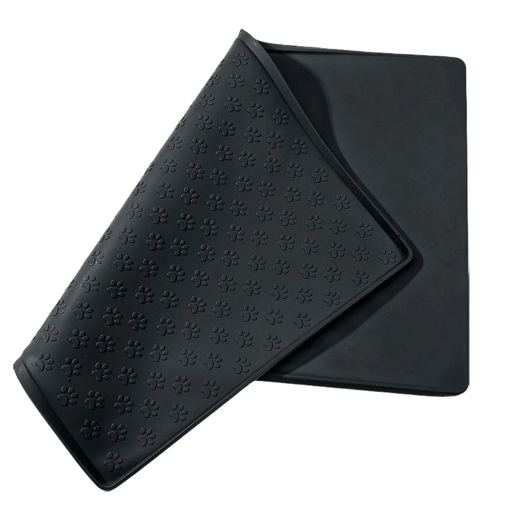 60*40cm Silicone pet feeding mat, cat and dog food mat with overflow protection floor, cat and dog meal mat with water bowl,