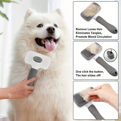 Self-cleaning Pet Hair Remove Comb Cat Slicker Brush Pet Hair Removal Comb For Dogs Cats Grooming Tools Combs Dogs Accessories