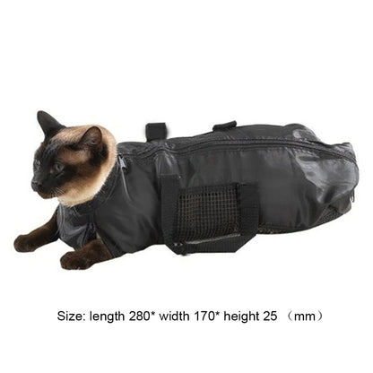 Mesh Cat Grooming Bathing Bag Adjustable Cats Washing Bags Oxford Cloth Pet Nail Trimming Clean Anti Scratch Bite Restraint