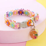 Pet Necklace Colorful Lace Flower Cat Collar Puppy Jewelry Collar Bell Collar Cat Collar