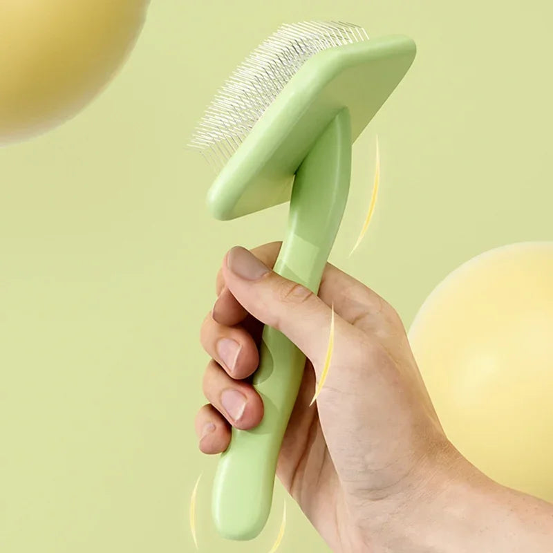 Professional Pet Grooming Brush Dual Tone Handle Dense Metal Teeth Comb for Fluffy Volume Teddy Cats Dogs Universal Styling Tool