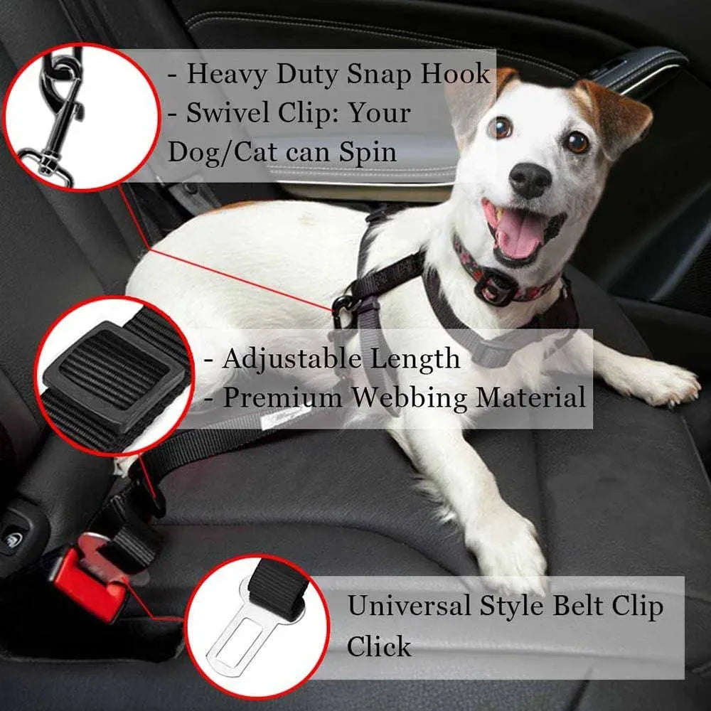Adjustable Cat Dog Safety Belt Pet Car Seat Belt Lead Leash for Dogs Puppy Seatbelt Travel Clip Pet Car Supplies Dog Accessories