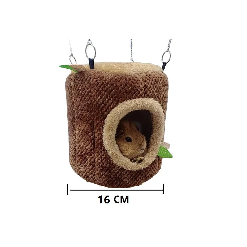 Small Animals Pet House Hamster Tree Stump Shape Hammock Supplies Rodent Hammock Hamster Bed Rats Accessories XCW06