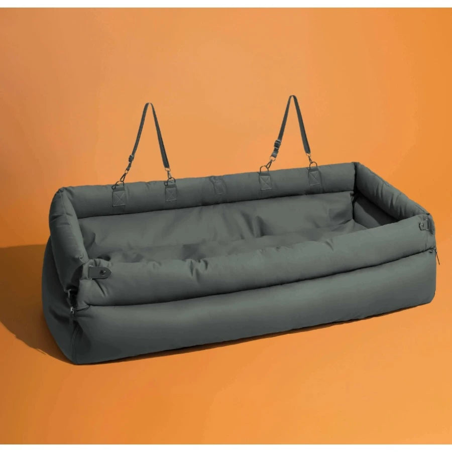 Pet Outing Lathe Luxury Faux Leather Dog Car Seat/Cat Car Bed/Booster Bed Pet Booster Car Seat Dog Cat Travel Seat