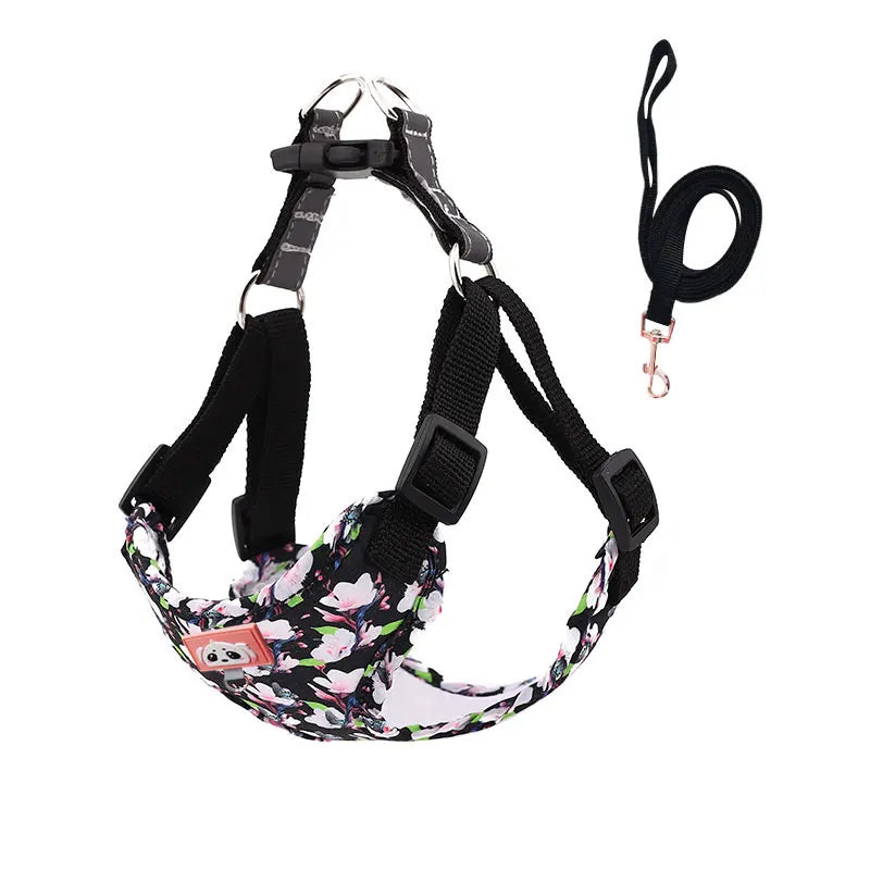 Pet Dog Harness Leash Set Adjustable Puppy Cat Harness Vest French Bulldog Harness Reflective Dog Leash Puppy Harness