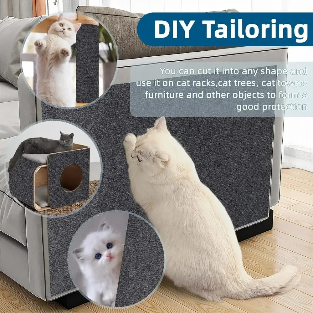 Wall Self-Adhesive Anti Cat Scratch Sofa DIY Cats Scratch Protection Paws Sharpen Trimmable Carpet Cats Scratch Board ﻿