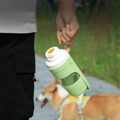 Portable Dog Cat Water Bottle with Storage Food and Water Container for Puppy Pets dogs Feeder Bowl Outdoor Travel Pet supplies