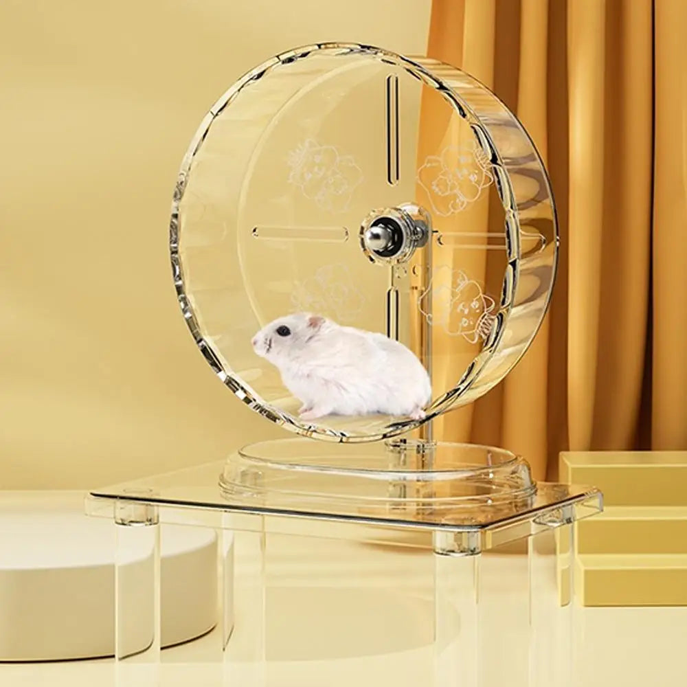 Hamster Running Sport Transparent Running Wheel Support Toy Small Pet Roller Bearing Silent Running Wheel Pets Accessories