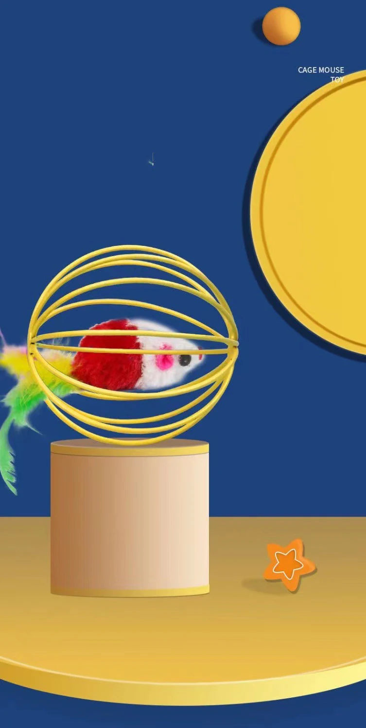 Toys False Mouse in Rat Cage Ball For Pet Cat Kitten Cat Toys