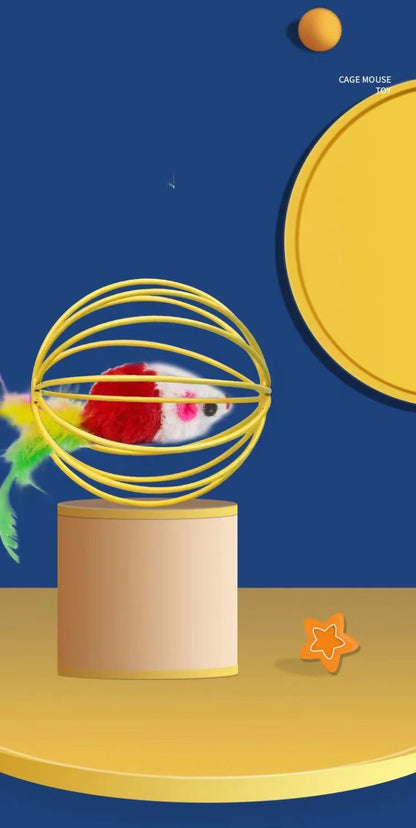 Toys False Mouse in Rat Cage Ball For Pet Cat Kitten Cat Toys