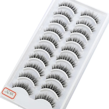 NEW 10 Pairs Natural Long False Eyelashes Fake Lashes Makeup 3d Mink Lashes Extension Short Eyelash Mink Eyelashes for Beauty