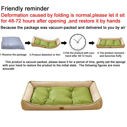 Oxford Cloth Waterproof Large Dog Bed Waterproof Dog Bed for Small/Medium/ Large Dogs Winter Cat Bed Soft Sleeping Pet Mat