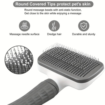 Self-cleaning Pet Hair Remove Comb Cat Slicker Brush Pet Hair Removal Comb For Dogs Cats Grooming Tools Combs Dogs Accessories