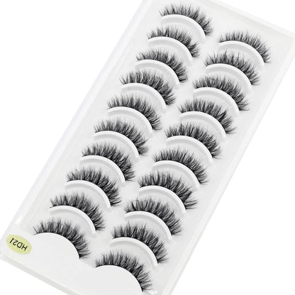 NEW 10 Pairs Natural Long False Eyelashes Fake Lashes Makeup 3d Mink Lashes Extension Short Eyelash Mink Eyelashes for Beauty