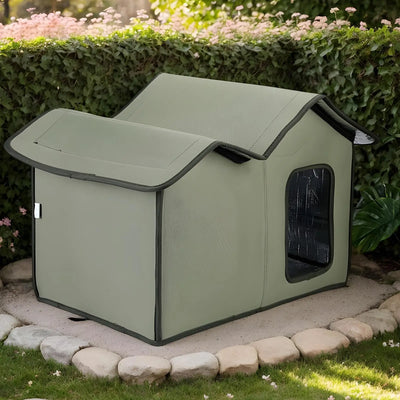 Winter Cat House Outdoor Feral Cats Dogs House Weatherproof Temporary Shelter For Camping Backyard Patio Balcony pets supplies