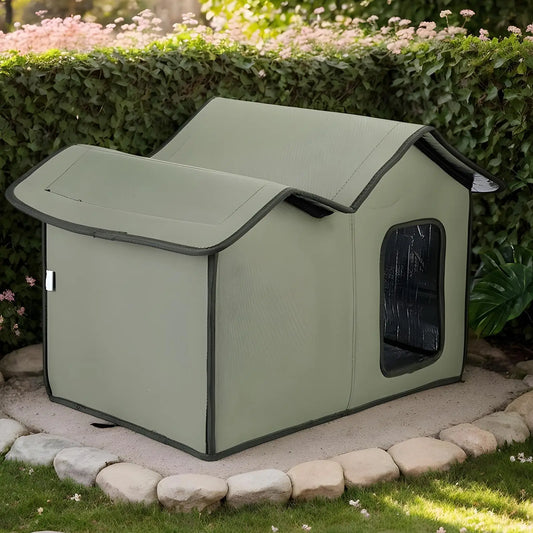 Winter Cat House Outdoor Feral Cats Dogs House Weatherproof Temporary Shelter For Camping Backyard Patio Balcony pets supplies