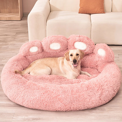 Fluffy Dog Bed Winter Warm Large Pet Products Small Sofa Baskets Pets Kennel Mat Puppy Cats Supplies Basket Blanket Accessories