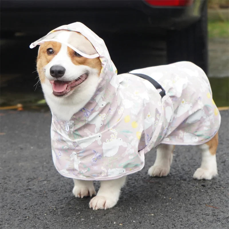 Fullnai Rainy Season Puppy Dog Raincoat Waterproof Pet Clothes for Dogs mascotas Apparel Impermeable Corgi  Shiba Inu Rain Coats