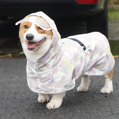 Fullnai Rainy Season Puppy Dog Raincoat Waterproof Pet Clothes for Dogs mascotas Apparel Impermeable Corgi  Shiba Inu Rain Coats