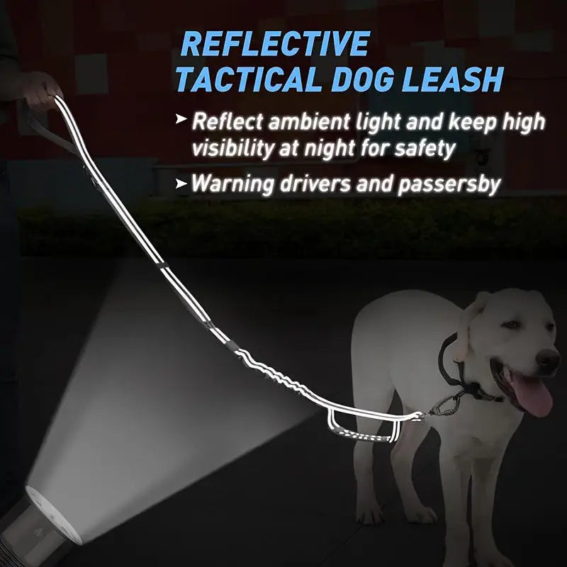 Reflective Shock Absorbing Pet Leashes with Car Seatbelt Medium and Large Dog Tactical Safety Leash Explosion proof Dog Leash