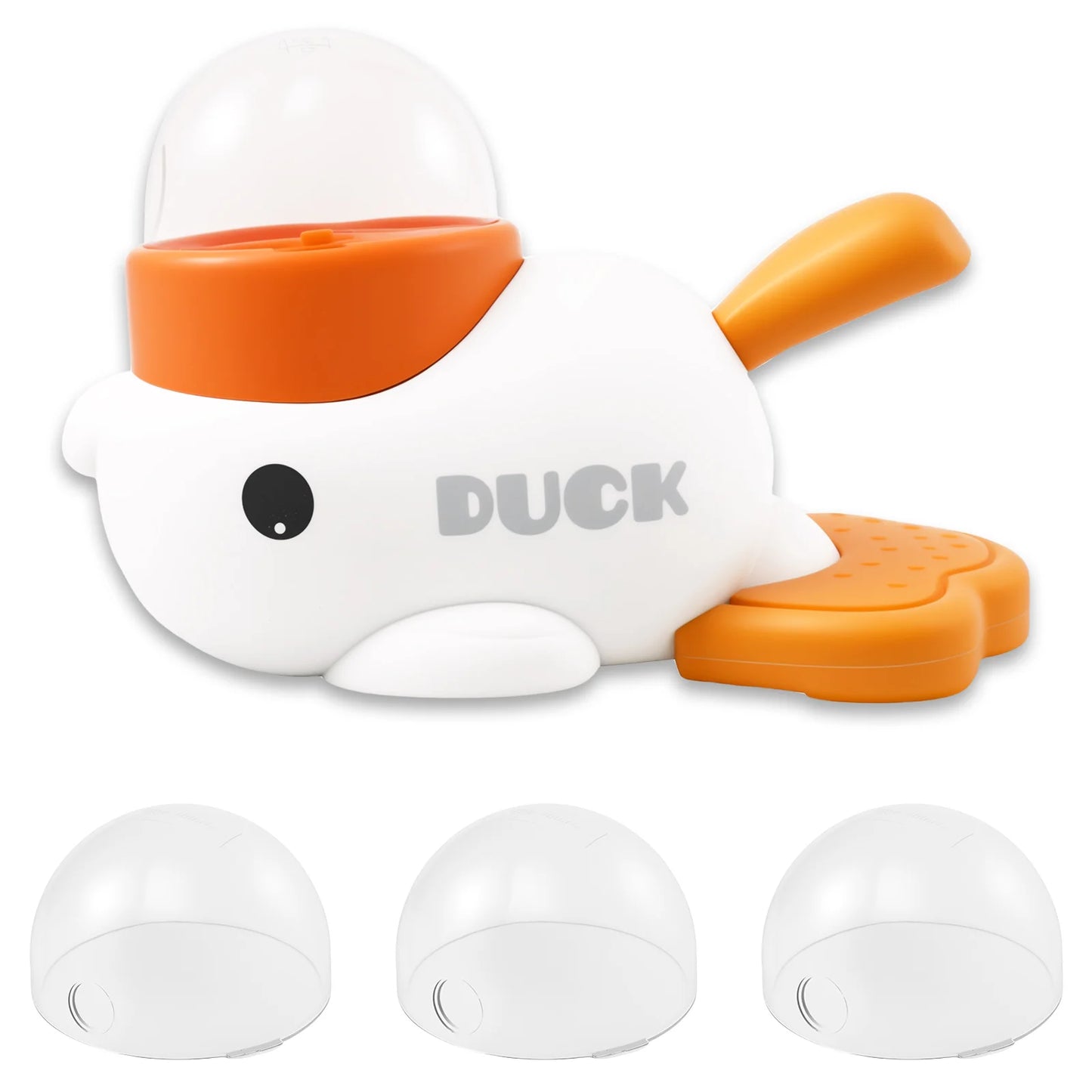 Interactive Duck Shaped Dog Slow Feeder Washable Automatic Dog Feeder Toy with 3 Food Outlet Size for Pets Food Dispenser